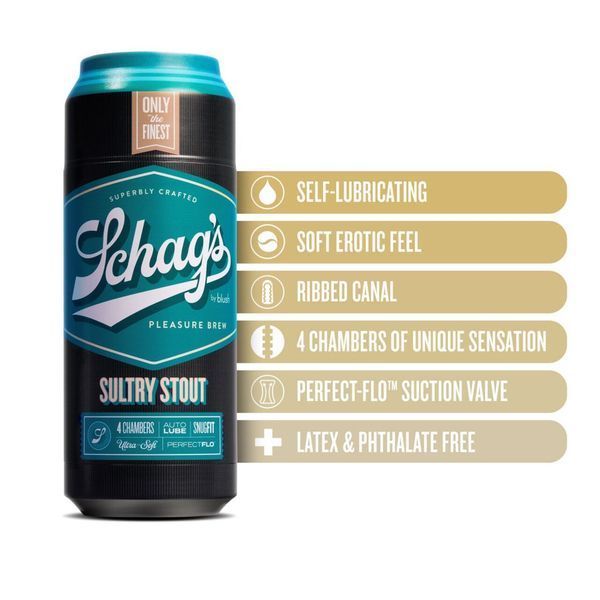 Мастурбатор &ndash; банка пива Blush Schag's &ndash; Sultry Stout Masturbator &ndash; Frosted, самозмащуваний, вакуум SO8842 фото
