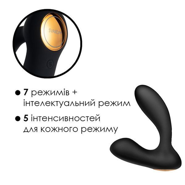 Інтерактивний масажер простати та вібратор для точки G Svakom Vick Neo, Чорний SO4860 фото