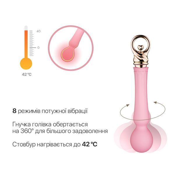 Zalo Sweet Magic Confidence Wand Heated Wand Massager, Fairy Pink, Рожевий