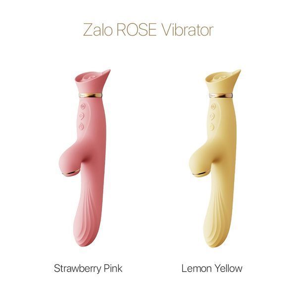 Вібратор з підігрівом та вакуумною стимуляцією клітора Zalo - ROSE Vibrator Lemon Yellow, Жовтий SO6681 фото