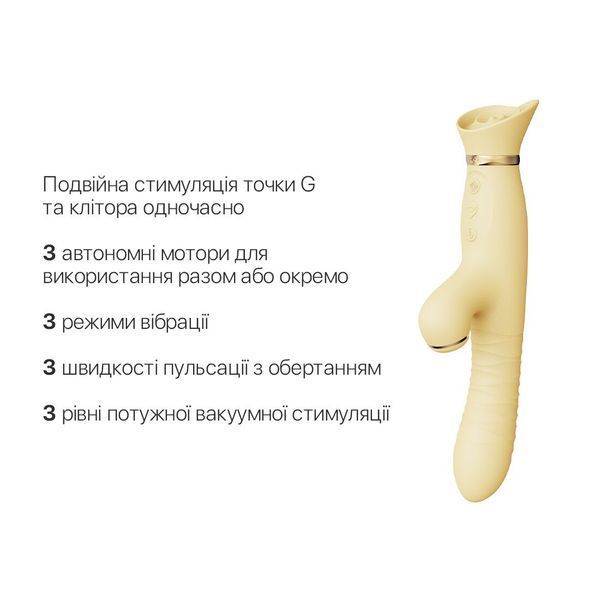 Пульсатор-вібратор із вакуумною стимуляцією клітора Zalo - ROSE Thruster Lemon Yellow, Жовтий SO6683 фото