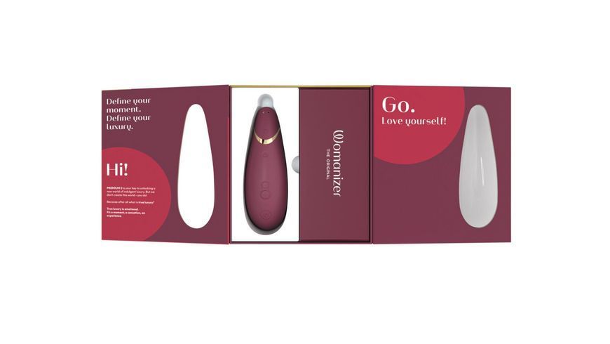 Womanizer Premium 2 Clitoral Suction Stimulator, Burgundy