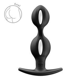 Анальні кульки Fun Factory B BALLS DUO Black, ефект вібрації, діаметр 3,2 та 3,6 см, Чорний SX3689 фото