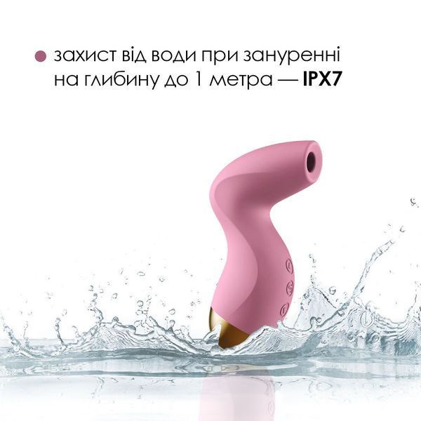 Вакуумний кліторальний стимулятор Svakom Pulse Pure Pale Pink, 5 режимів, 5 інтенсивностей у кожному, Рожевий SO6993 фото