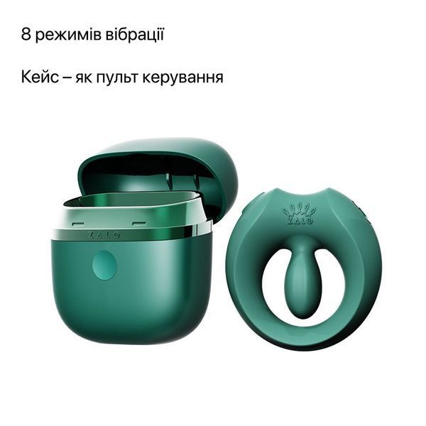 Ерекційне смарт-віброкільце Zalo Apis, Зелений SX2690 фото