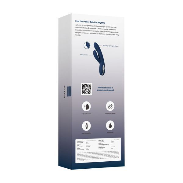 Svakom Aylin Rabbit Vibrator, Blue