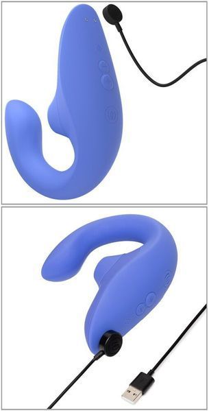Womanizer Blend Vaginal-Clitoral Stimulator, Blue / Light Blue